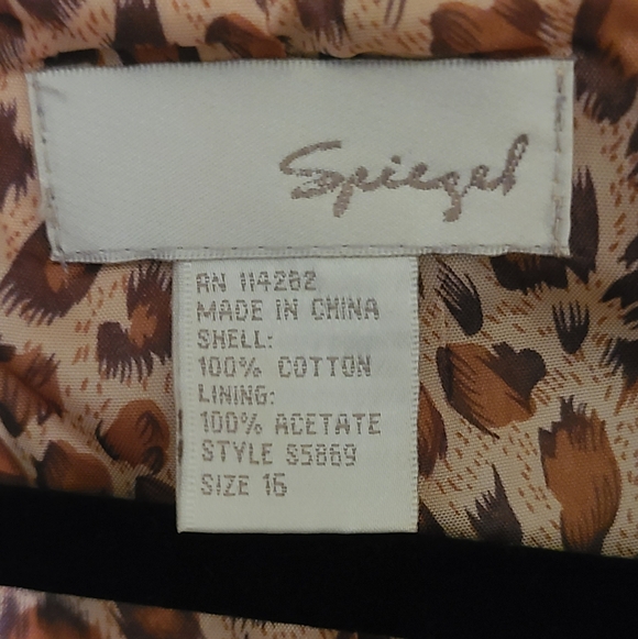 Vintage Spiegel Leopard Print Coat Black Velvet Size 16 - Picture 2 of 5